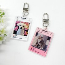 주문제작 아크릴 키링 인스타그램 포토 이니셜 커플 가방 차 키키링 굿즈 diy 열쇠고리, 3. 사진 9장, 1. 일반(투명)