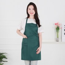 클린유니폼 공방 주방 식당 서빙 카페 방수 서빙용 단체 행사 기본 미용실 민자 앞치마 목걸이형 7컬러, 그린