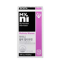 일동 여성 종합영양제 종합비타민 멀티비타민 40대 50대 30대 20대 여자 미네랄 중년 비오틴 셀레늄 과일 식물 항산화성분, 1병, 60정