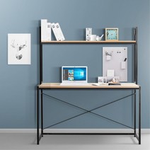 모던 철제 아이방 선반 일체형 학생 공부 책상 선반형책상 북유럽, 책꽂이 책상 화이트