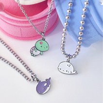 [당일발송/ 케이스 증정] 샤이니유 바다친구들 써지컬스틸 미아방지목걸이 거북이 물범 고래, 1.거북이, 기본체인, 3단계