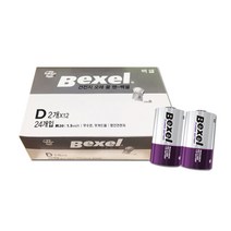 [벡셀] 망간 D형(R20) 건전지 24알(2알x12개), 상품명:벡셀 망간D형 24알[벌크형] 1박스, 상세 설명 참조