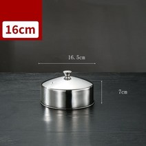 편백 스텐 찜기 2 3 4 단 찜냄비 찜기 이중 귀 밥솥 냄비가있는 가정용 스테인레스 스틸 증기선 랙 음식 만두 김이 나는 그리드 트레이 주방 액세서리, 16cm 뚜껑