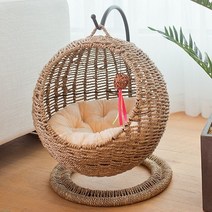 고양이 라탄하우스 흔들 행잉 그네 숨숨집 캣 고양이집