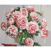 리빙듀오 DIY 쉬운 명화 유화 그리기 세트 중형 40x50 1+1, A-056_1 핑크빛 꽃화병