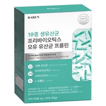 바른 19종 생유산균 프리바이오틱스 모유 유산균 프롤린, 1박스(30포)