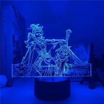 리그오브레전드 롤 3D 아크릴 스탠드 무드등 만들기 LED DIY 조명 집들이 선물, 블랙 16색 리모콘, 불멸의 영웅 리븐 505