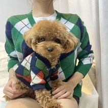 (아가옷) 루페루페 커플룩 아가일 강아지 고양이 가디건 2color 애견 패션 의류, 아가옷브라운