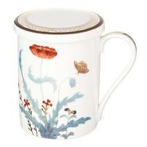 한국도자기 초충도뚜껑머그, 양귀비, 1개