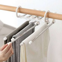 슬림옷걸이 5단 논슬립 바지걸이 행거 다용도 기능성 수건 옷장 치마 스텐 옷걸이, 블랙