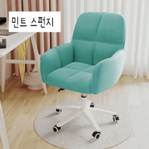 푹신한 컴퓨터 게이밍 의자 사무실 책상 PC방 카페 허리편한 서재 BJ 학생, 나일론, 조립, 민트(스펀지)