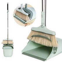 멀티롱 빗자루 쓰레받기세트 (민트) 학교 미용실 업소용 긴빗자루세트, 1세트