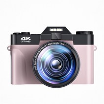 4k캠코더 미니캠코더 캠코더대여 소형 레트로 캠코더 매크로 렌즈 48MP AF 카메라 사진 16X 와이드 앵글 4K 유튜브 스트리밍 웹캠 플립 스크린 와이파이 비디오 레코더 촬영, 02 With 2 Lens_04 64G TF Card