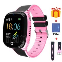 new 2022 smart watch kids gps hw11 보수계 위치 지정 ip67 방수 시계 어린이 안전 smartwrist band android ios, 핑크 선물, 독일어 버전