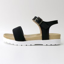 슈벨 여성 베이직 미들힐 플랫 여름 스트랩 샌들 이자벨