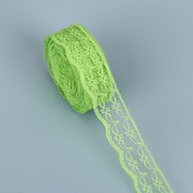 10 야드 레이스 리본 양측 수공예 자수 패브릭 트림 DIY 인형 옷 바느질 공예118867, Green
