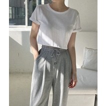 데이나잇 피그먼트 모달 롤업 크롭 반팔티