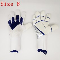 두꺼운 키퍼장갑 손목보호 골키퍼장갑 축구 용품 2023 라텍스 골키퍼 장갑 전문 보호 성인 키즈, white size 8