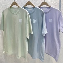 남자 오버핏 웬즈 프린팅 커플 반팔티 3컬러