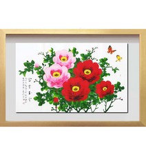 (진품) 목단그림 나비그림 풍수에좋은 부자되는 유화 생기 그림 액자 목단과