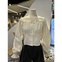 트위 [트위] 스퀘어넥 프릴 블라우스 (TLABFBL025)