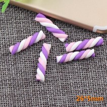 스파이럴반죽기 카와이 나선형 마시멜로 캔디 폴리머 클레이 10 개 18 색 25x5mm DIY 전화 장식 카보 숑 플랫백, [06] 5
