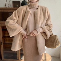 우아한 인조 밍크 퍼코트 퍼자켓 B7d 겨울 털 가죽 모피