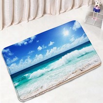 비치 불가사리 목욕 매트 세트 해변 야자수 잎 바다 자연 풍경 홈 카펫 욕실 장식 미끄럼 방지 러그 화장실 뚜껑 커버, [02] 45x75cm-17.7x29.5in, DD-3935AH