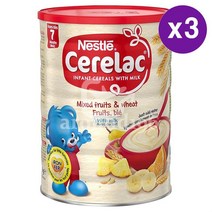 네슬레 세레락 믹스드 프루츠 & 위트 이유식 400g 3팩 Nestle Cerelac Infant Cereal Mixed Fruits & Wheat, 1팩
