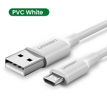 ugreen micro usb cable 3a fast 충전 usb 충전기 케이블 휴대 전화 충전 케이블 for xiamo huawei htc android usb wire, PVC 흰색, 1.5m