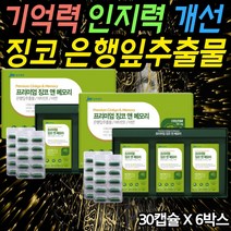 시니어필수 중장년 영양제 은행추출물 두 뇌 혈관 혈류 혈행개선 인지력 인지능력 개선 영양제 자주 깜빡깜빡하는 60대 70대 80대 노인영양제 주니어필수 아빠영양제 엄마영양제 추천, 6통(할인가적용)