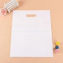 소기업을 위한 손잡이 쇼핑 포장 부대를 가진 100pc 비닐 봉투 주문을 받아서 만들어진 상표 로고 (인쇄 요금은 포함되지 않습니다), 30x40CM 100pcs, 10 White