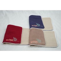 한차원 들꽃 린넨 자수 다포, 베이지