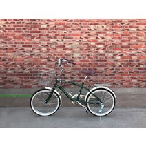 Kawasaki 일본자전거 출퇴근 클래식 여성용 20인치 비치크루저 미니벨로 자전거, 흰색 + 단속 + 20인치