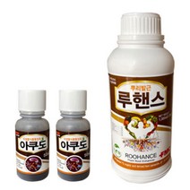 아쿠도 50ml 2개 루핸스 1L 고추 오이 침지 마늘 양파 배추 영양제 뿌리 발근제 토양미생물