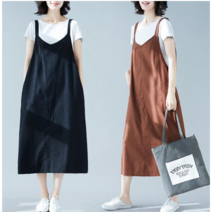 여자 멜빵 원피스 루즈핏 와이드핏 여름 끈 편한 원피스
