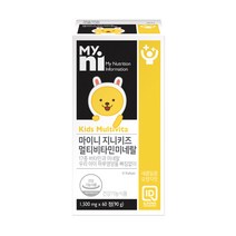 일동제약 키즈 멀티비타민 미네랄 어린이 유아 초등학생 종합 비타민 영양제 츄어블 아연 셀레늄 철분 비타민D 과일 채소 유산균 혼합 분말 씹어먹는비타민, 60장*1병, 키즈 비타민