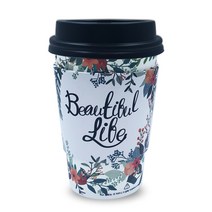 투고팩 플라워 에어 컵홀더 100p + 종이컵 380ml (13온스) 100p + 개폐형뚜껑 100p, 1세트