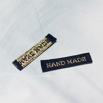 100개 핸드메이드라벨 옷만들기라벨 패브릭라벨 헤어악세사리재료부자재 머리핀만들기재료 라벨장식 모음 (총 14종) - 100개 묶음, 0.5cm핸드메이드 라벨-골드 (100개)