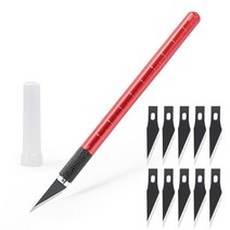 ehdis 조각 메스 칼 절단 도구 금속 블레이드 비닐 자동차 랩 필름 스티커 데칼 공예 조각 커터 캘리브레이션, 빨간색