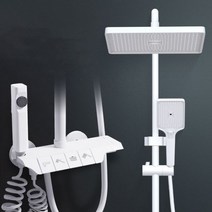 샤워기헤드 필터 블랙 레인 폴 욕실 샤워 수도꼭지 세트 헤드 분무기, A3-Hot Cold