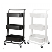 트롤리 미용 기저귀카트 이동식 틈새 선반 이케아트롤리, 화이트, 유핸들