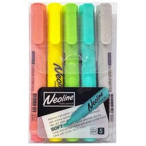 동아 네오라인 형광펜 소프트 5색세트, 소프트 5색