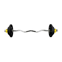 헬스프라자 중량컬바세트 이지바 우레탄 중량원판 바벨컬 25kg 세트, 락조마구리 블랙+추가 암블래스터 옐로우