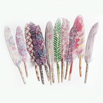 전사 깃털 거위깃털 컬러 천연깃털 무대 장식소품 인조 천연 거위 깃털, 거위깃털컬러, 거위깃털컬러-2)실버