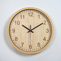 스위트빈 무소음 우드패턴 인테리어 벽시계 30cm, 라이트브라운