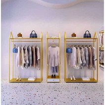 골드 행거 매장용 옷가게 진열대 옷걸이 정리 스탠드, 150x40x160cm