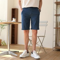 원타임 남성용 허리밴딩 청반바지