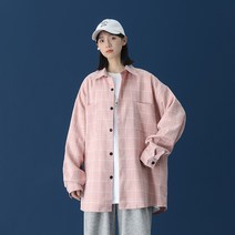 DFMEI 남성 캐주얼 셔츠 격자 무늬 긴팔 셔츠 남자 레저 잘 생긴 탑 봄과 가을 커플 느슨한 유행 셔츠 코트