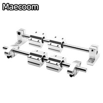 2Set 3D 프린터 부품 광학 축 키트 2x8mm 크롬 도금 샤프트 베어링 4 x SC8UU 4 x SK8 알루미늄 엔드 서포터, 05 330MM_02 Horizontal
